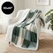 Americanflat - Fleece and Sherpa Throw Blanket - Oversize Plaid - 50x60 Inch - Green